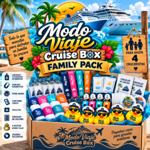 👨‍👩‍👧‍👦 Modo Viaje Cruise Box Family Pack | Esenciales para Hasta 4 Cruceristas