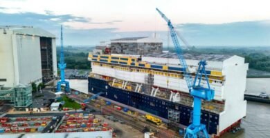 First Giant Section of Disney’s Newest Cruise Ship Floated Out