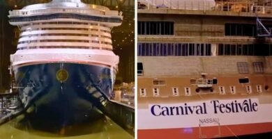 Carnival Festivale Reaches Construction Milestone as Ship Floats on Water